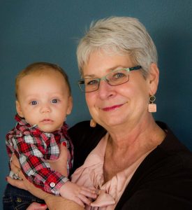 Liz holding baby