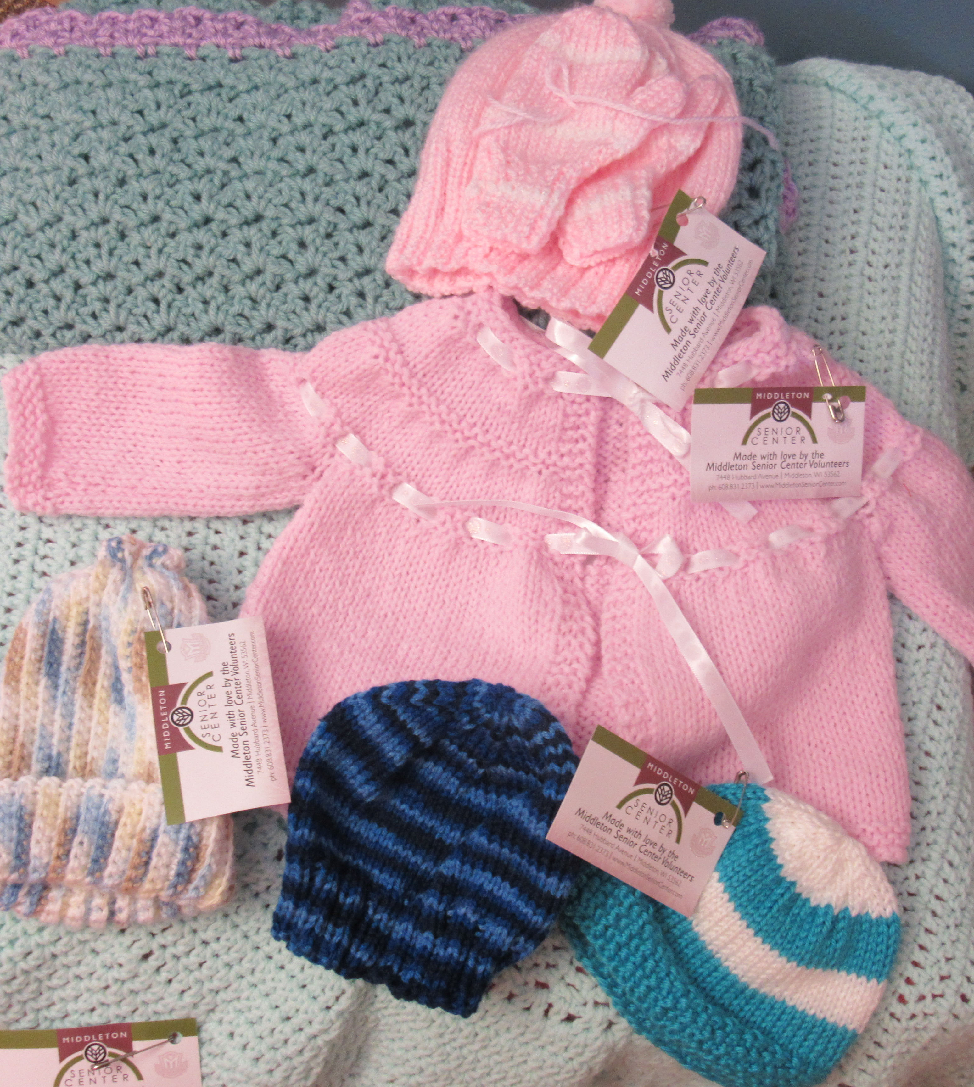 Beautiful handmade baby items.